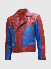 Red & Blue Leather Jacket The Leather Fit