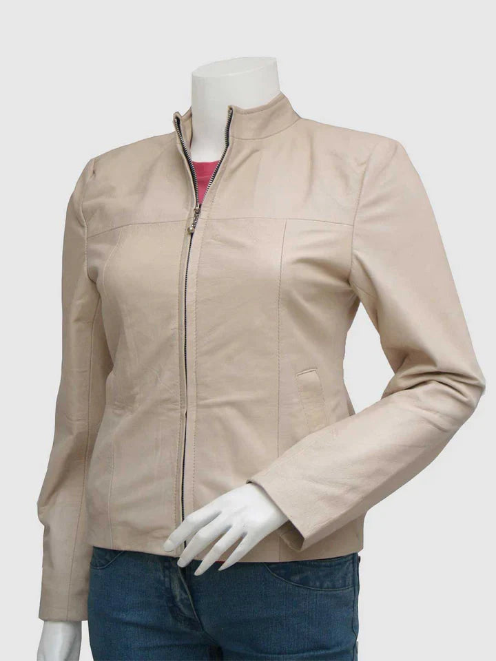 Classic Beige Leather Jacket The Leather Fit