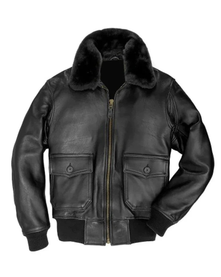 Mark US Shearling Fur G-1 Bomber Flight Jacket The Leather Fit