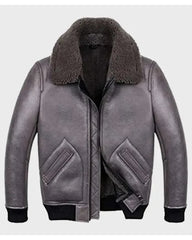 Robinson Shearling Grey B2 Leather Jacket The Leather Fit