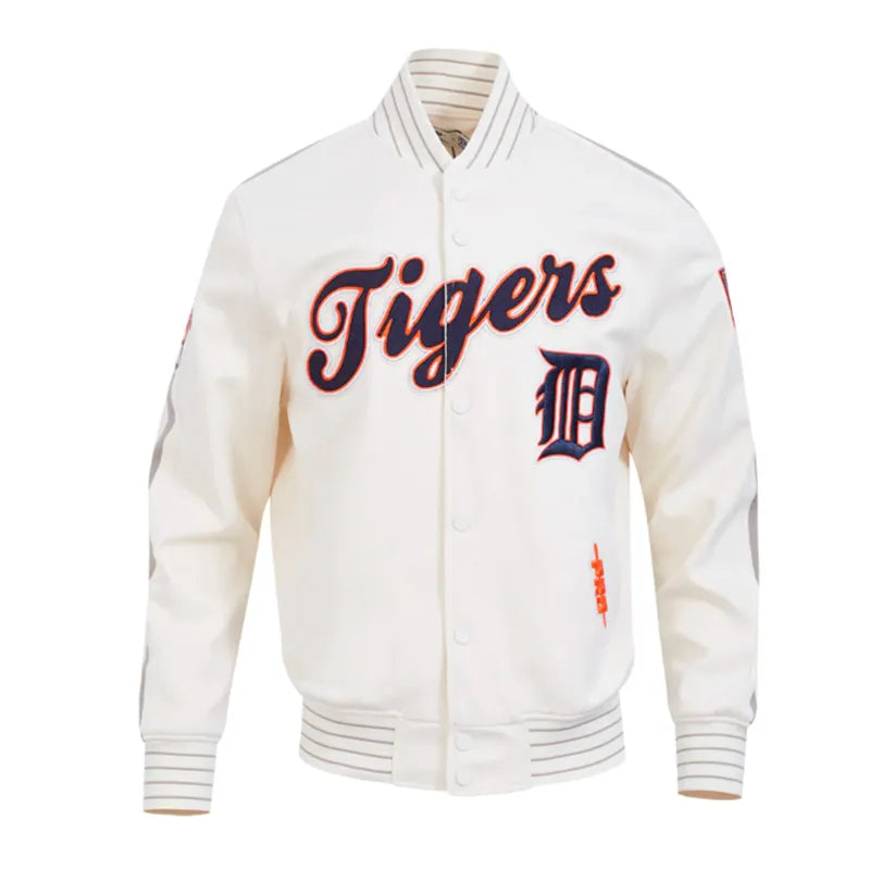 Detroit Tigers Logo Game Day Eggshell Jacket The Leather Fit