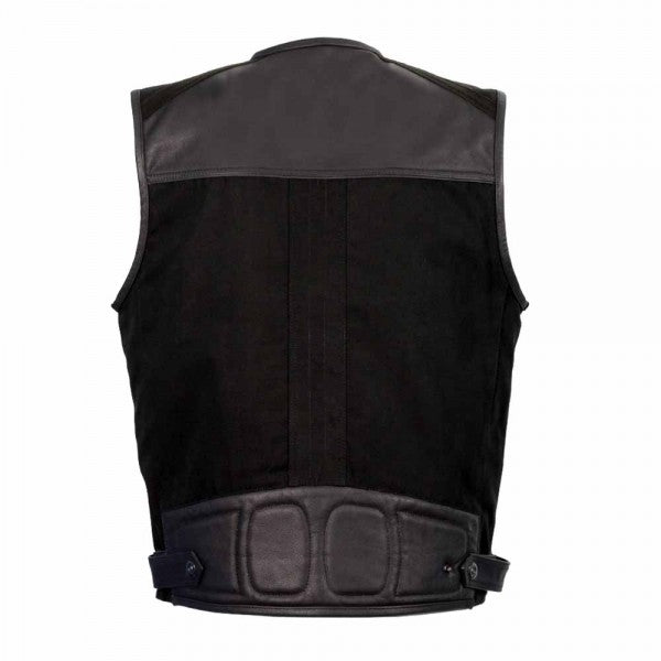 Men’s Black Multi-Pocket Leather Vest The Leather Fit