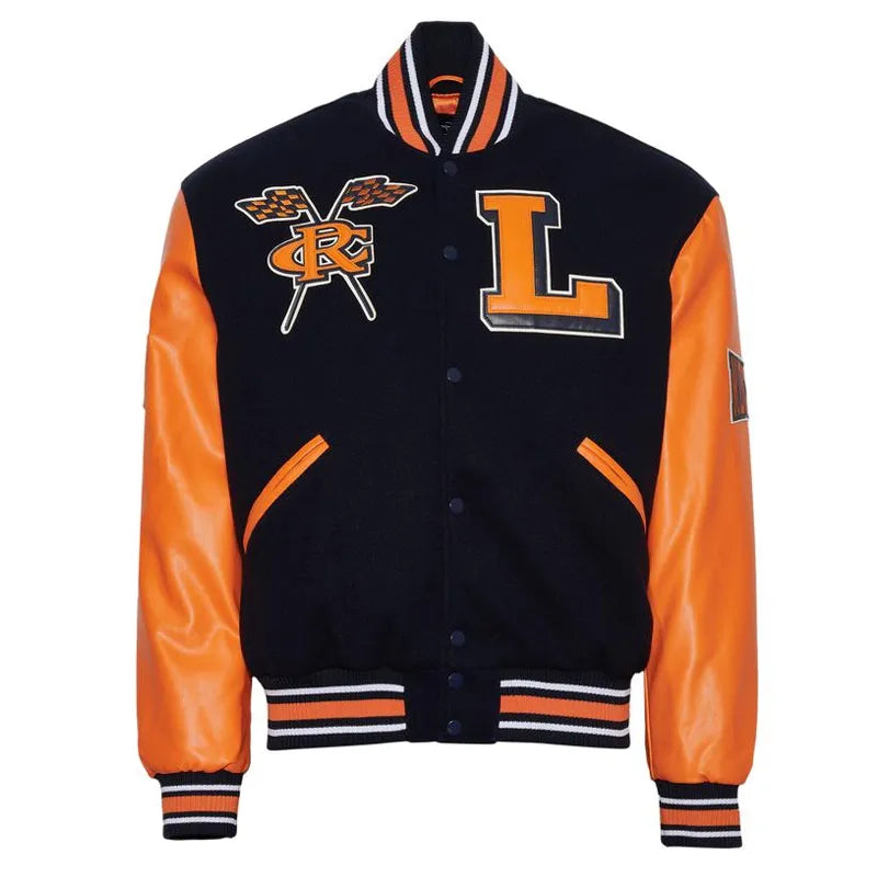 Lincoln University (PA) Black and Orange Varsity Jacket The Leather Fit