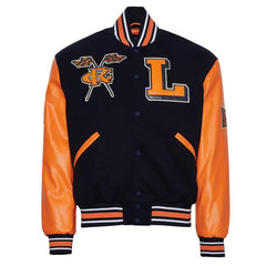 Lincoln University (PA) Black and Orange Varsity Jacket The Leather Fit