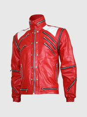 Red & White Leather Jacket The Leather Fit