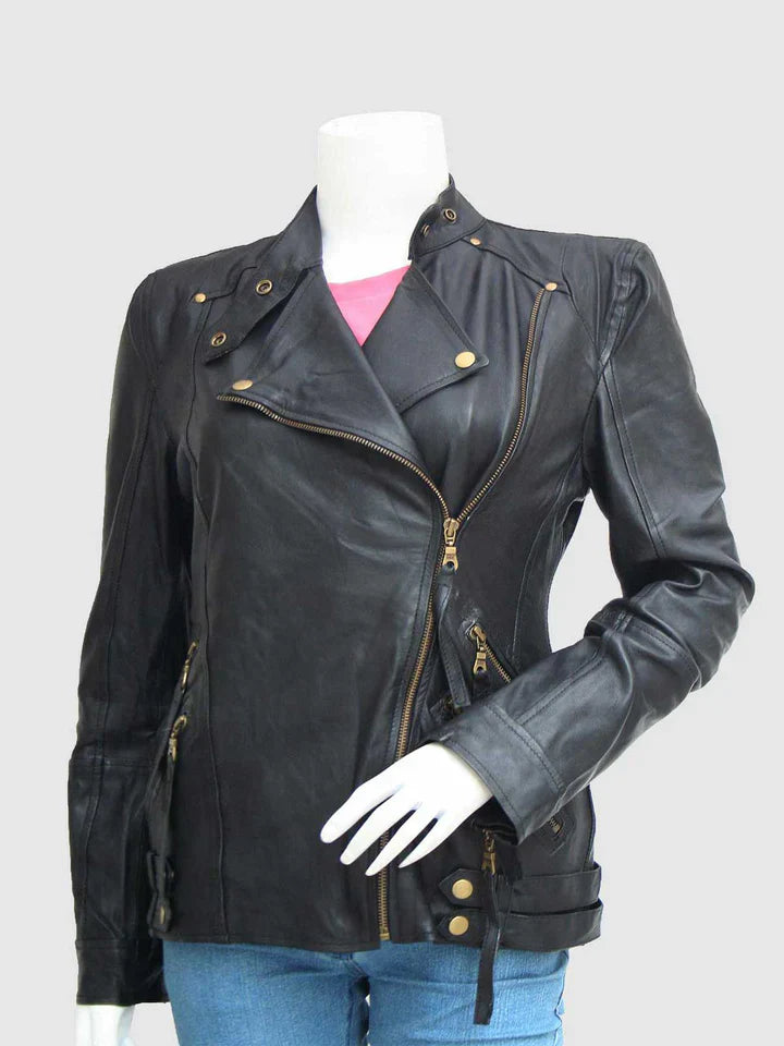 Gold Zipper Riding Jacket The Leather Fit