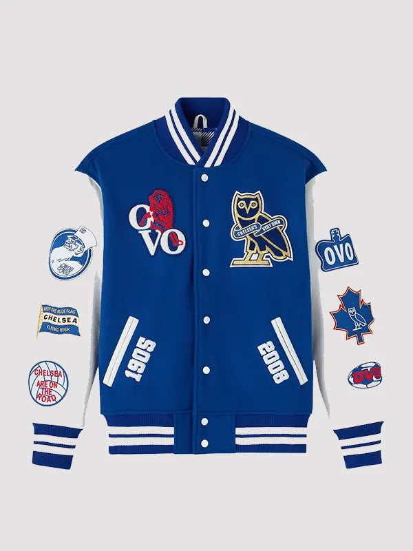 OVO x Chelsea FC Varsity Jacket The Leather Fit