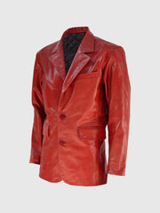 Classic Red Leather Blazer The Leather Fit