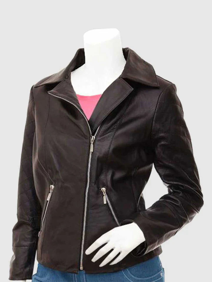 Brown Leather Biker Jacket The Leather Fit