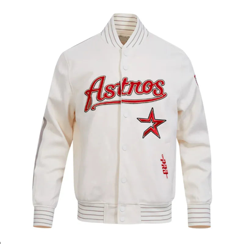 Houston Astros Logo Game Day Eggshell Jacket The Leather Fit