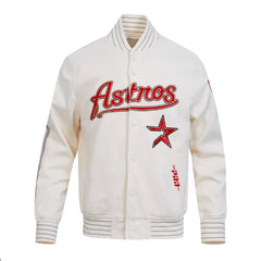 Houston Astros Logo Game Day Eggshell Jacket The Leather Fit