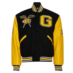Grambling State University Black and Gold Varsity Jacket The Leather Fit