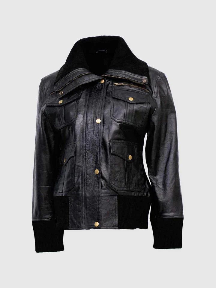 Black Leather Bomber Jacket The Leather Fit