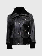 Black Leather Bomber Jacket The Leather Fit