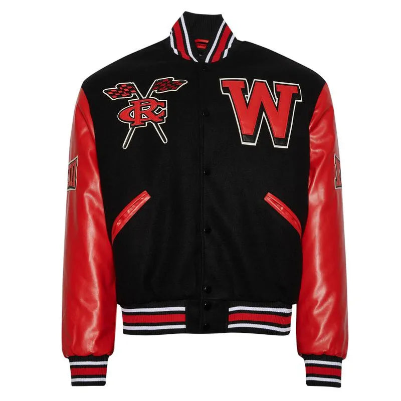 Winston Salem State University Black and Red Varsity Jacket The Leather Fit