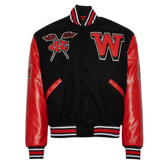 Winston Salem State University Black and Red Varsity Jacket The Leather Fit