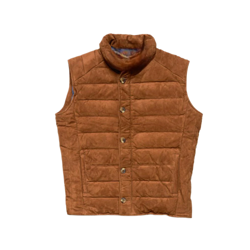 Mens Jackson Suede Brown Leather Vest The Leather Fit