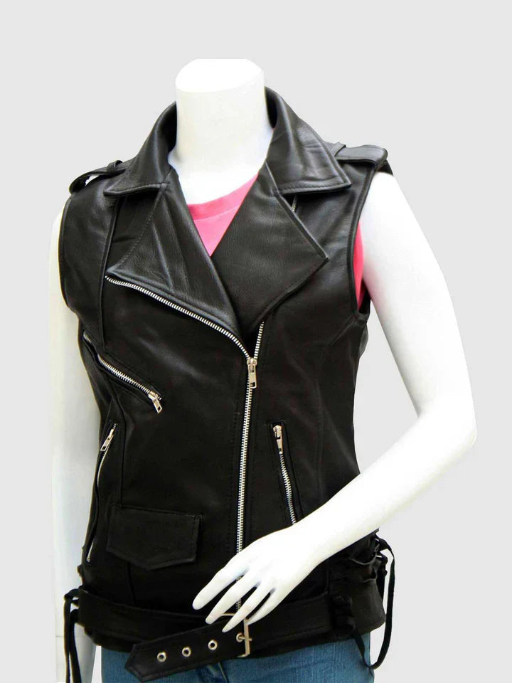 Black Leather Motorcycle Vest The Leather Fit
