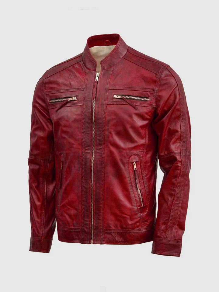 Waxed Burgundy Jacket The Leather Fit
