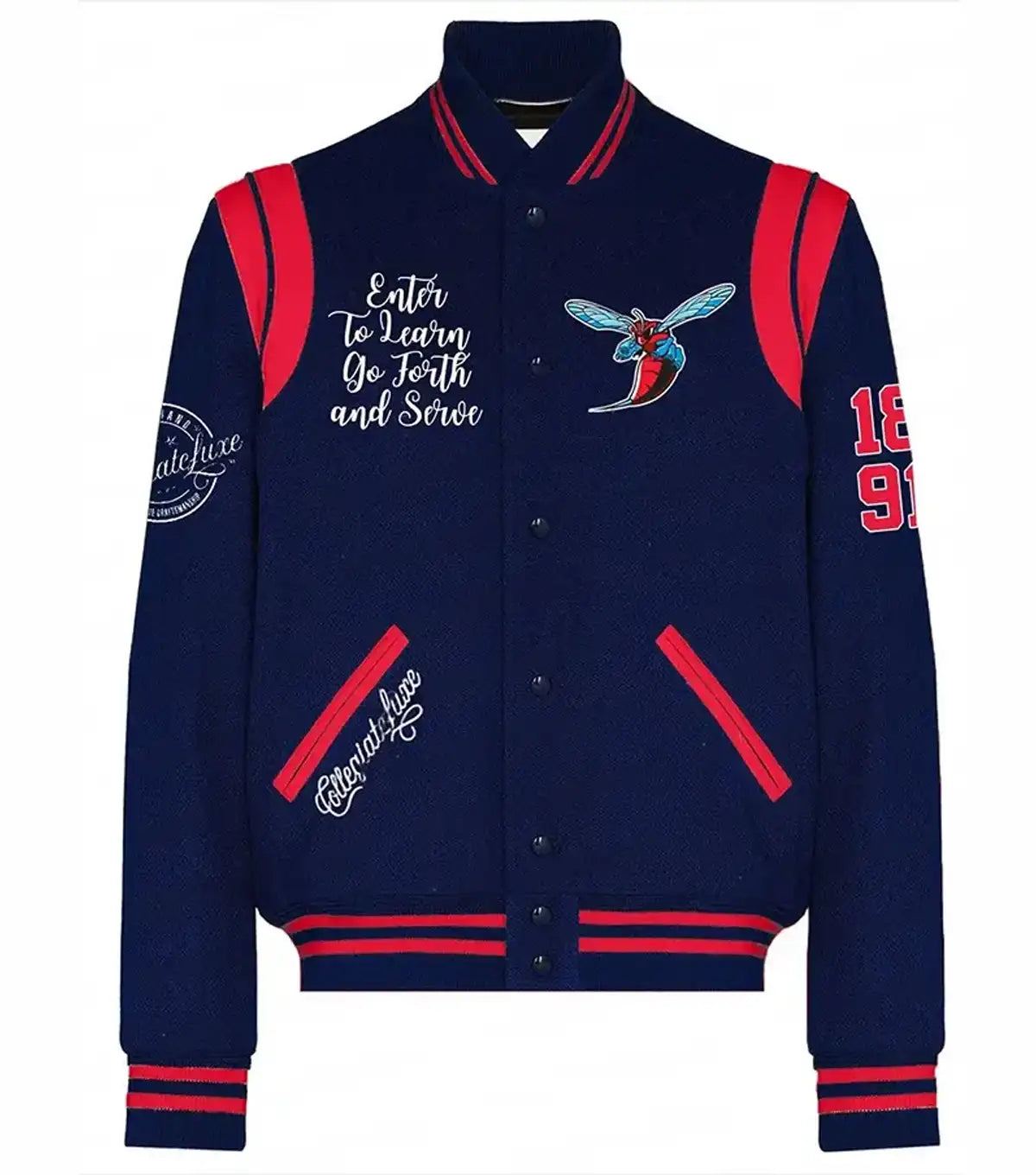 Delaware State University Wool Varsity Jacket The Leather Fit