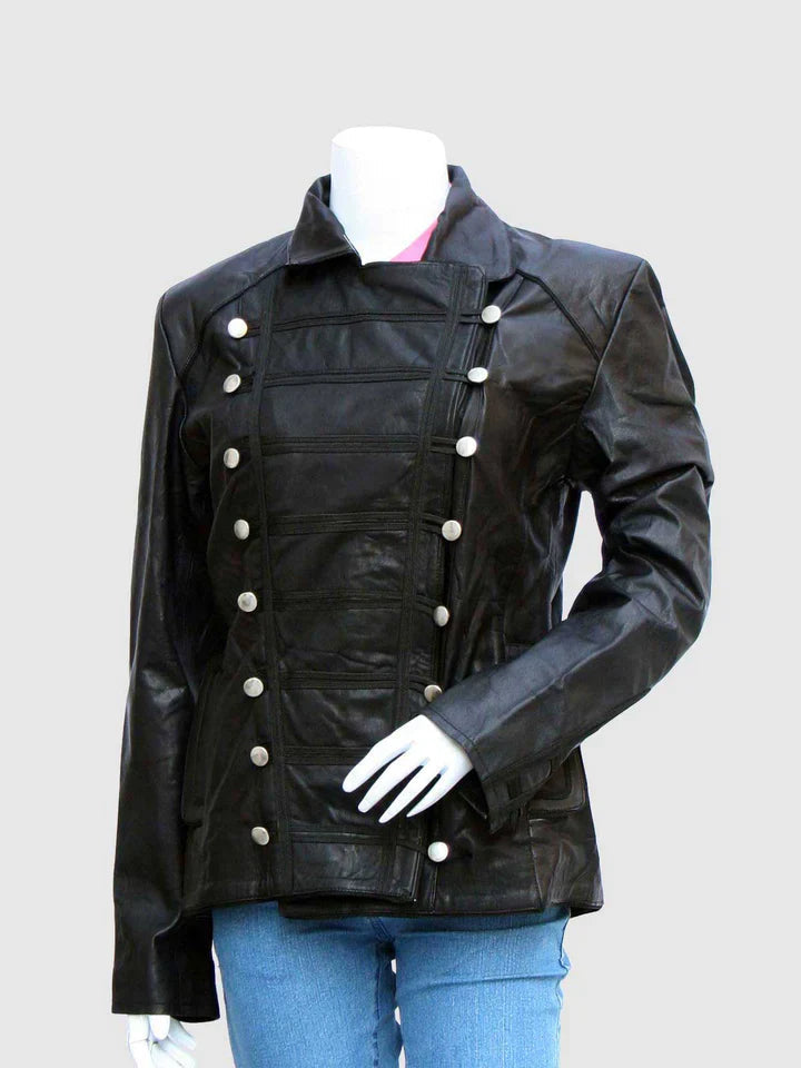 Black Military Leather Jacket The Leather Fit