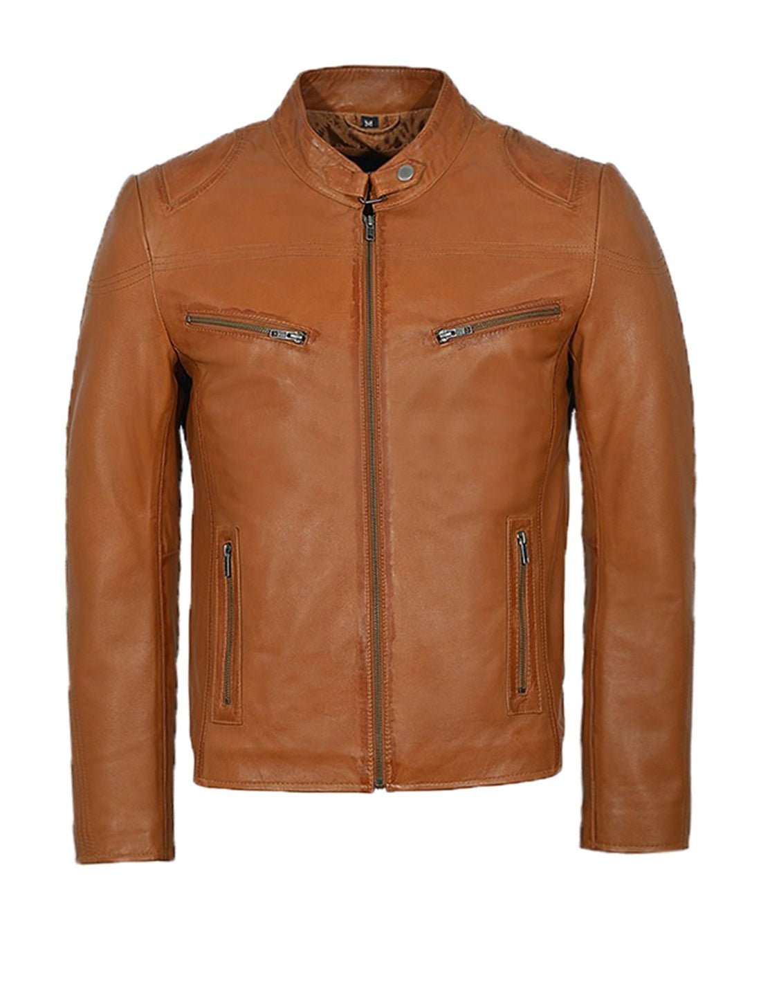 Distressed Tan Leather Motorcycle Jacket For Men The Leather Fit