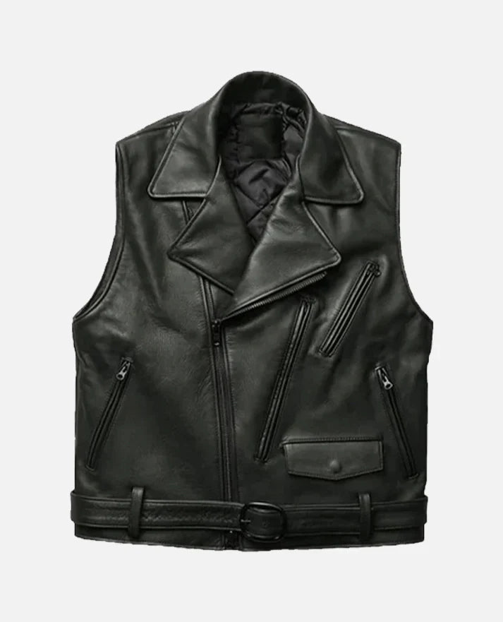 Men’s Classic Biker Leather Vest The Leather Fit