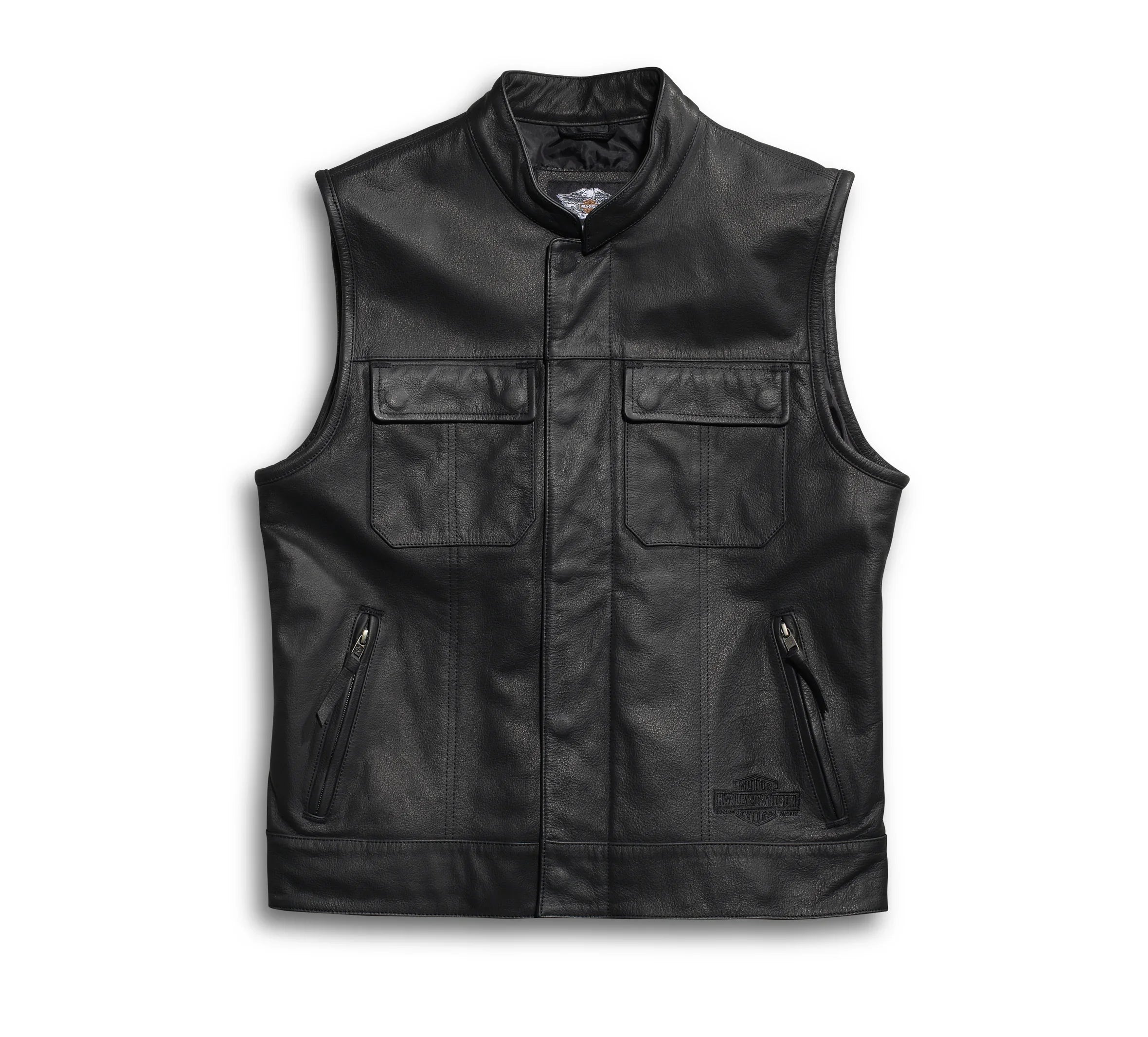 Men’s Foster Black Leather Vest The Leather Fit