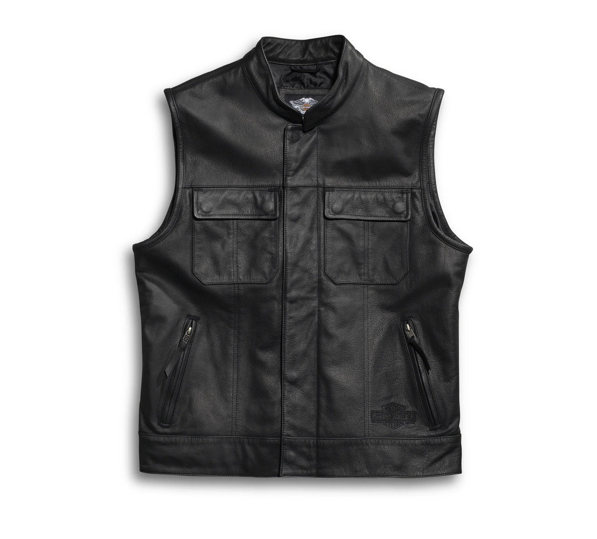 Men’s Foster Black Leather Vest The Leather Fit