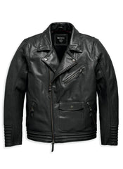 Men's Maverick Leather Biker Jacket - Black The Leather Fit