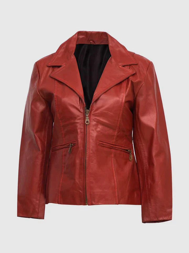 Zipper Leather Biker Coat The Leather Fit