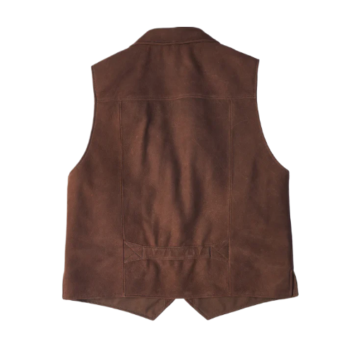 Men Brown Multi Pocket Style Leather Vest The Leather Fit