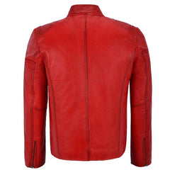 Red Leather Motorcycle Jacket For Men The Leather Fit