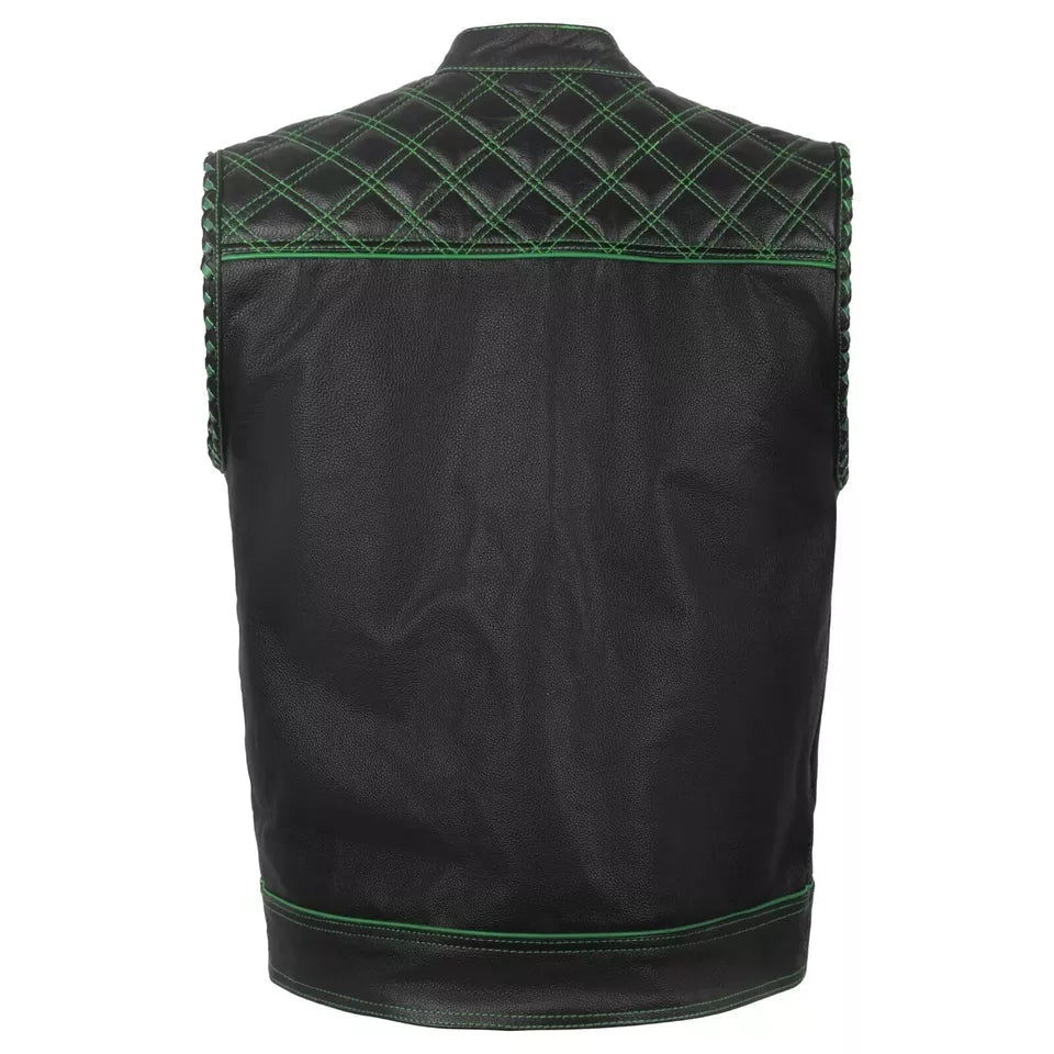 Men’s Real Leather Biker Vest – Durable, Sleek, and Road-Ready Design The Leather Fit