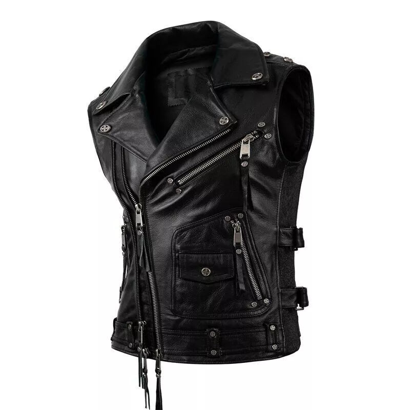 Black Leather Motorcycle Vest – The Leather Fits Custom Fit & Timeless Style The Leather Fit