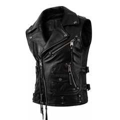 Black Leather Motorcycle Vest – The Leather Fits Custom Fit & Timeless Style The Leather Fit