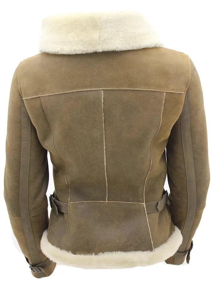 Dana Soft Shearling Sheepskin Leather Brown Jacket The Leather Fit