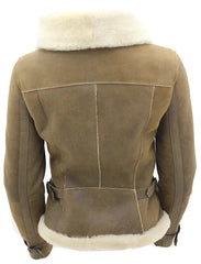 Dana Soft Shearling Sheepskin Leather Brown Jacket The Leather Fit