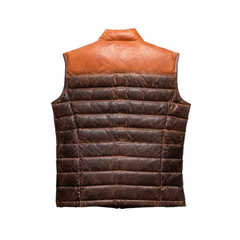 Men’s Bridger Leather Down Puffer Vest The Leather Fit