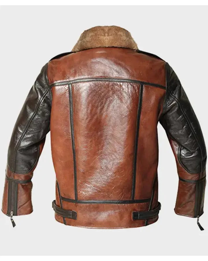 Thompson Distressed Shearling Aviator SF Jacket The Leather Fit