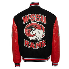 Winston Salem State University Black and Red Varsity Jacket The Leather Fit