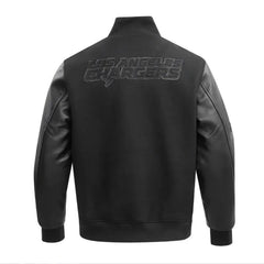 LA Chargers Triple Black Varsity Wool-Leather Jacket The Leather Fit