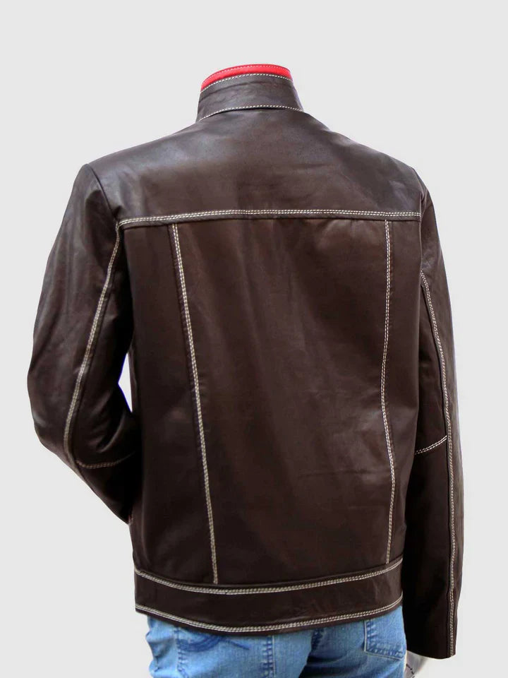 High Collar Leather Jacket The Leather Fit