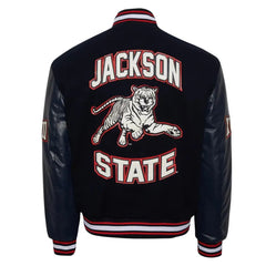 Jackson State University Navy Varsity Jacket The Leather Fit