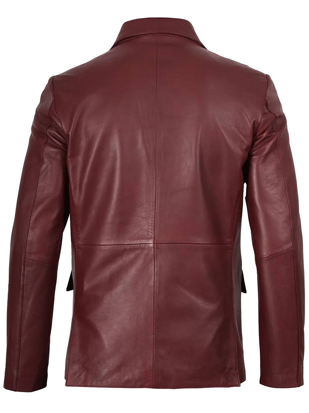 Men's Burgundy Real Leather Blazer The Leather Fit