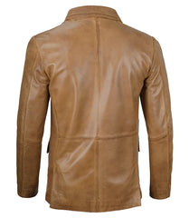 Mens Camel Brown Leather Blazer Jacket The Leather Fit