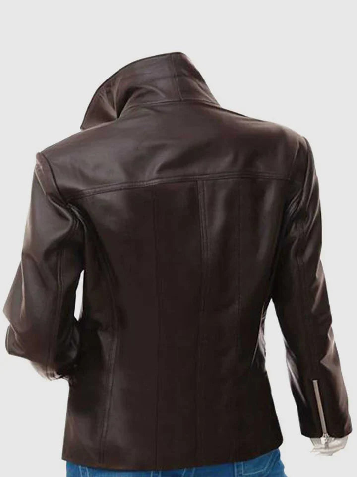 Brown Leather Biker Jacket The Leather Fit