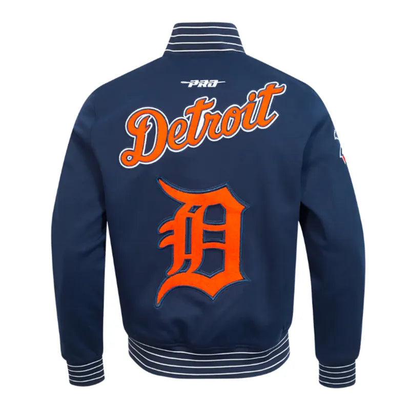 Detroit Tigers Current Logo Game Day Navy Jacket The Leather Fit