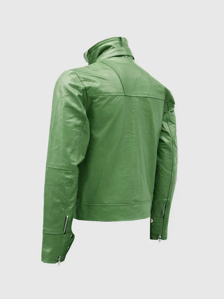 High Collar Leather Jacket The Leather Fit