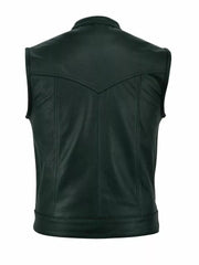 Men’s Classic Biker Leather Vest – Premium Cowhide, Handcrafted Fit The Leather Fit